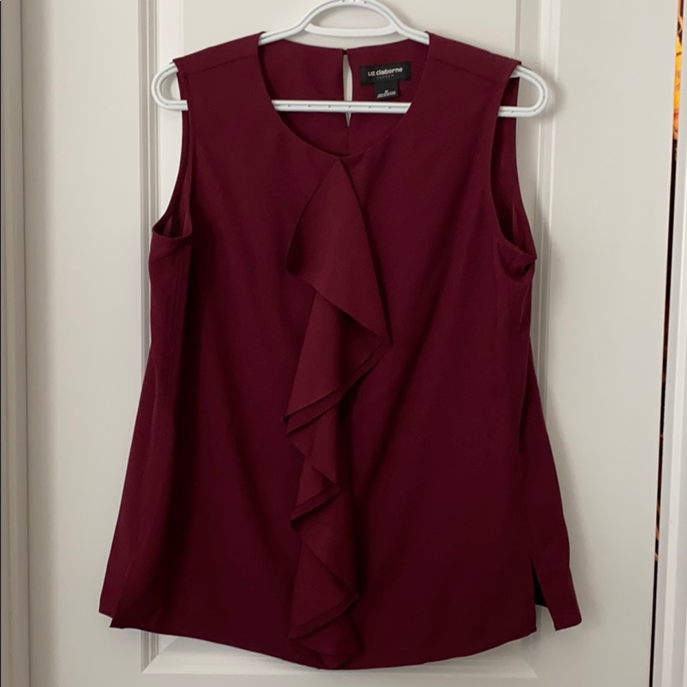 Liz Claiborne burgundy top size med NWT